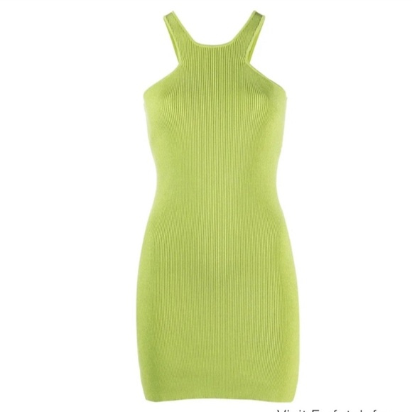 GAUGE81 Avila Ribbed Mini Halter Dress in Bright Green - Picture 4 of 9